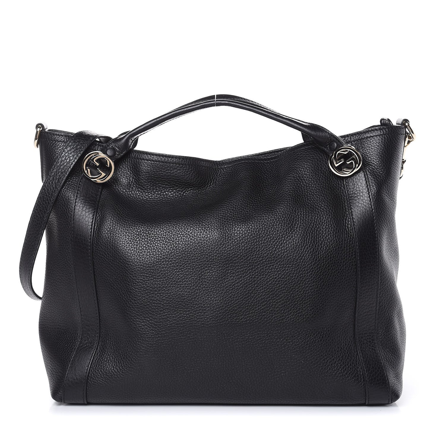 Cellarius Calfskin Medium Miss GG Top Handle Bag Black