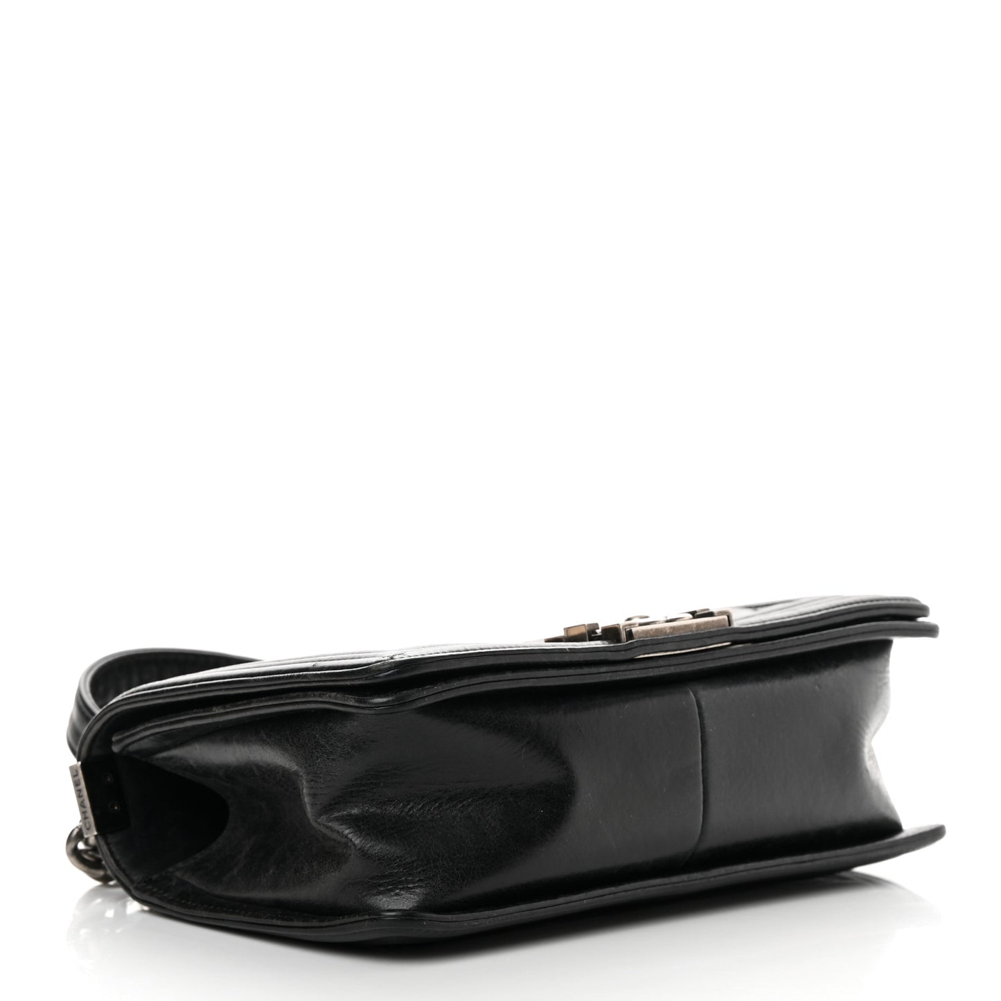 Calfskin Double Stitch Medium Boy Flap Black