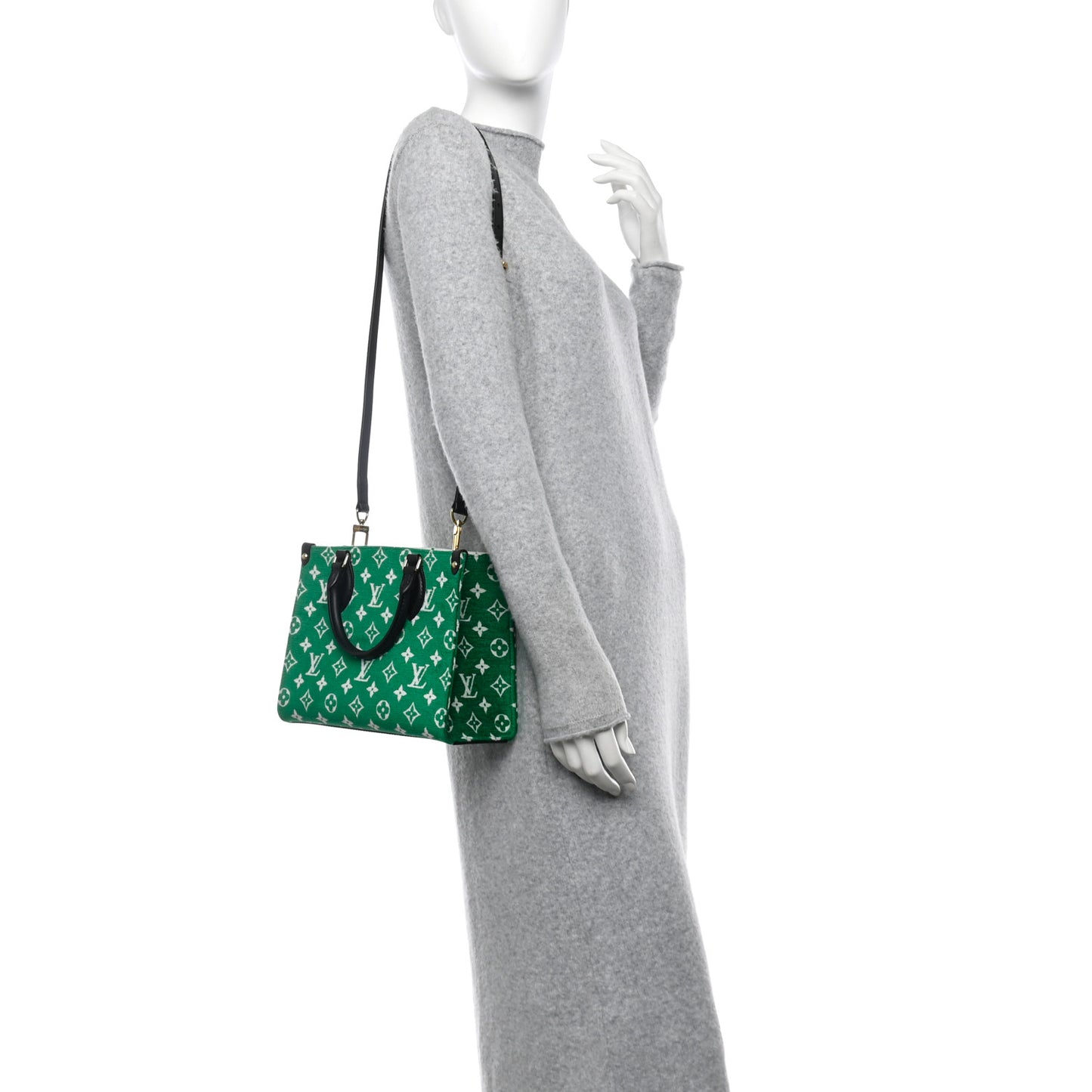 Jacquard Velvet Monogram Onthego PM Green