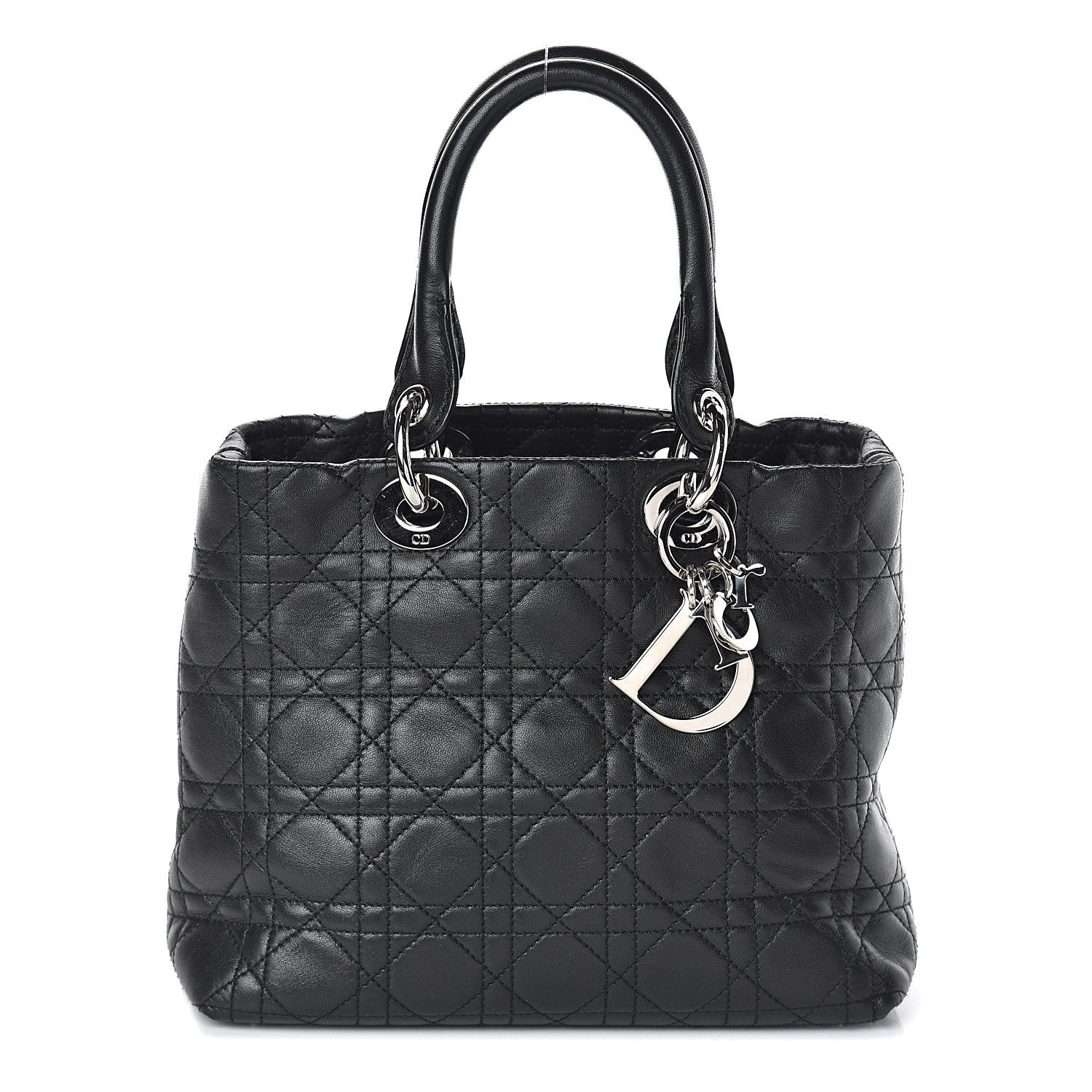 Christian Dior Lambskin Cannage Small Soft Lady Dior Tote Black 1 of 7