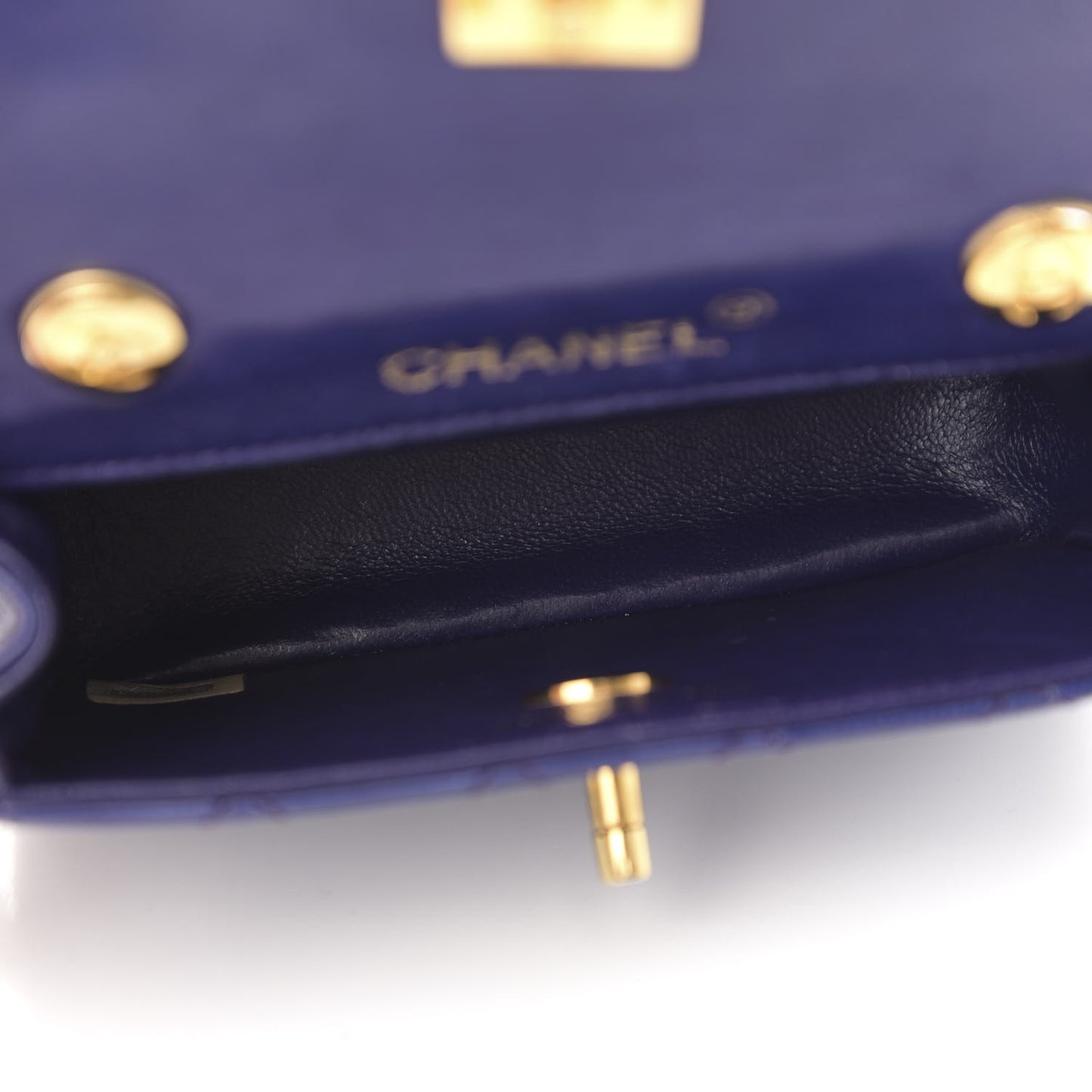 Lambskin Quilted Mini Square Flap Blue