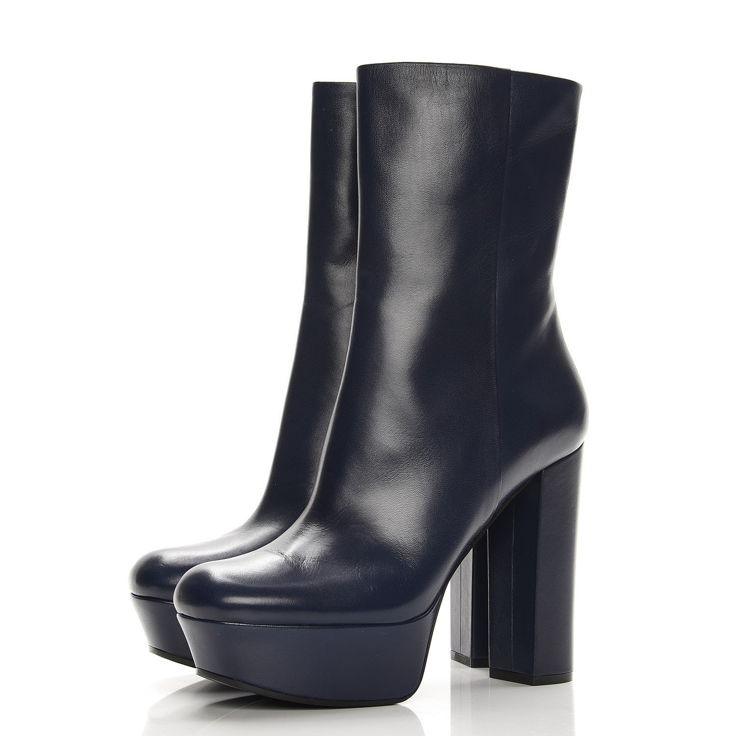 Gucci Kid Side Zip Platform Boots 40 Navy 3 of 8