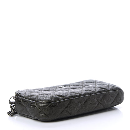 Chanel Caviar Quilted Small Clutch With Chain Dark Charcoal 4 of 12