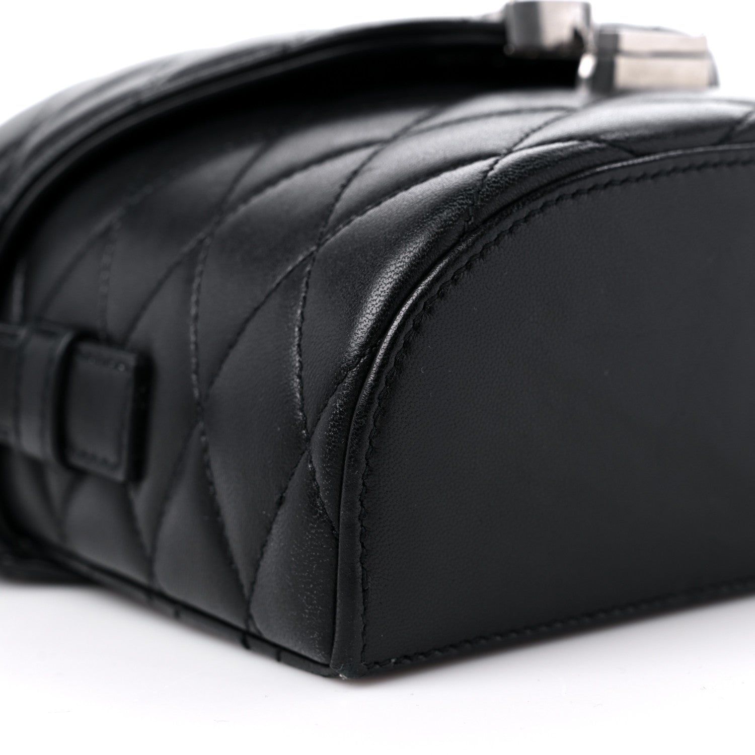 Saint Laurent Lambskin Quilted Monogram June Box Bag Black 7 of 12