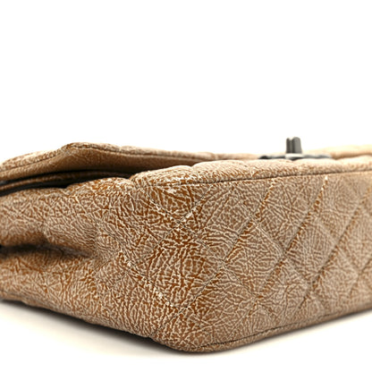 Chanel Crinkled Patent Quilted Medium Double Flap Beige 10 of 11