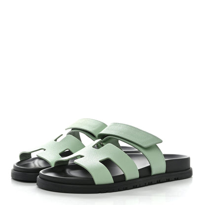 Hermes Epsom Womens Chypre Sandals 39 Vert Jade 3 of 9