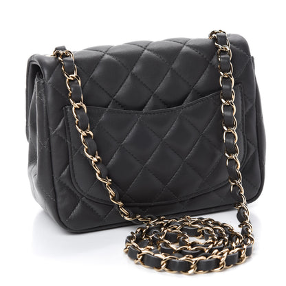 Chanel Lambskin Quilted Mini Square Flap Dark Grey 3 of 10