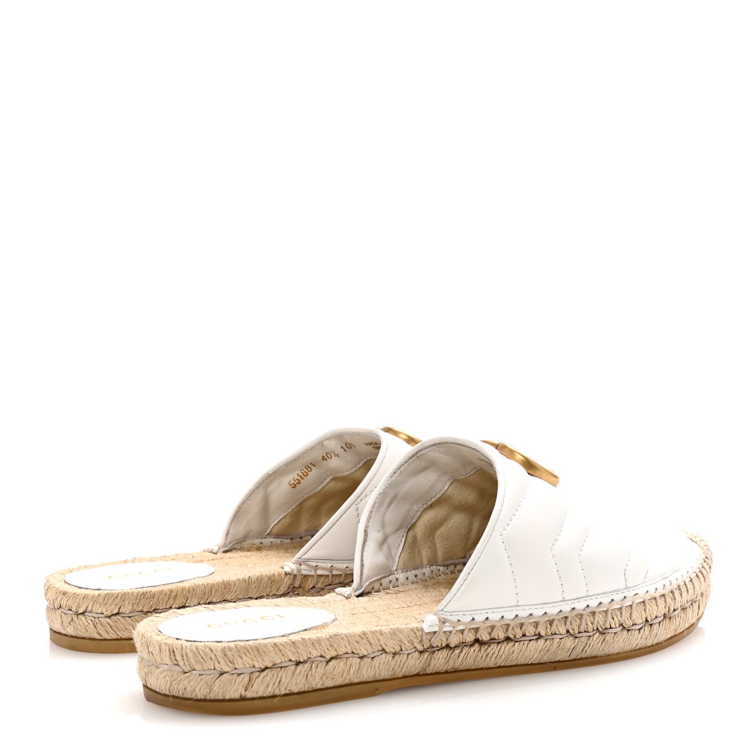 Gucci Nappa Matelasse GG Marmont Espadrille Slippers 40.5 Great White 5 of 10
