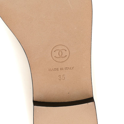 Chanel Lambskin Cap Toe CC Ballerina Flats 35 White Black 7 of 10