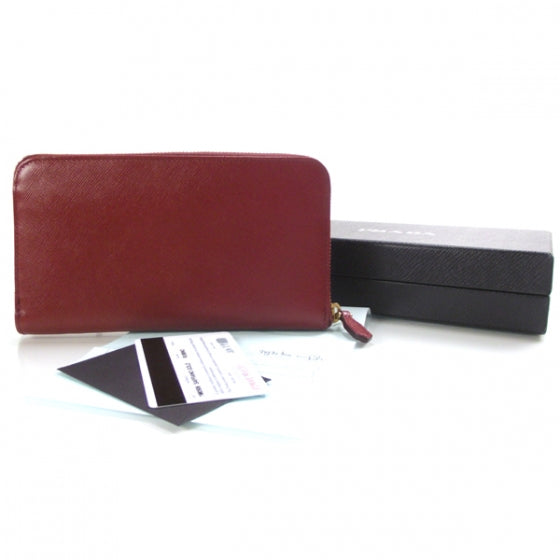 Prada Saffiano Zip Wallet Rubino 2 of 8
