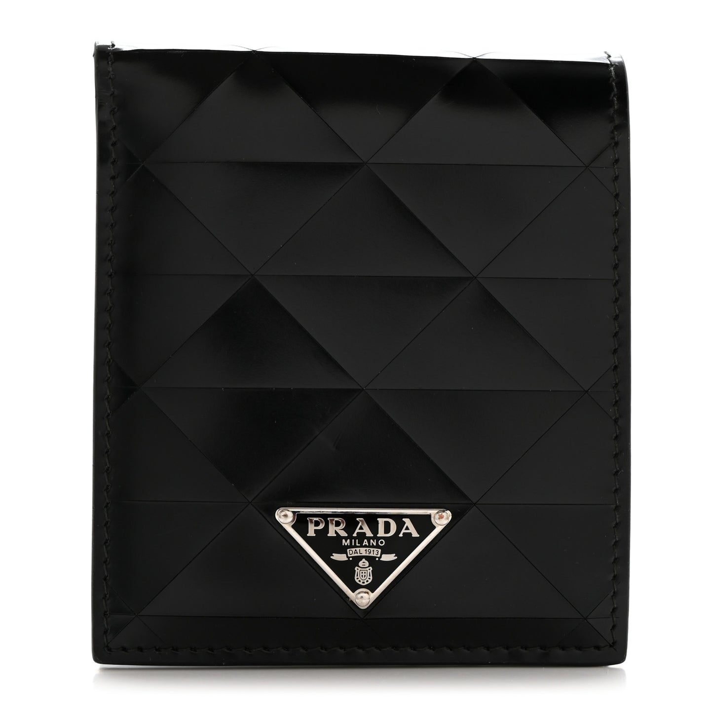 Spazzolato Triangle Patterned Wallet Black