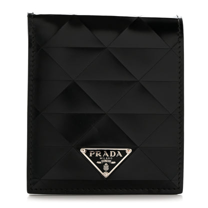 Prada Spazzolato Triangle Patterned Wallet Black 1 of 7
