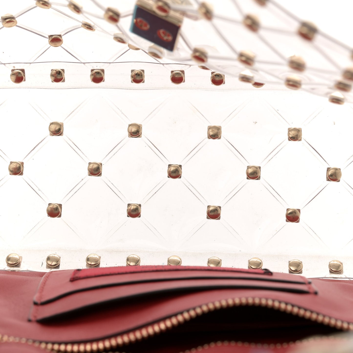 PVC Medium Rockstud Spike Shoulder Bag