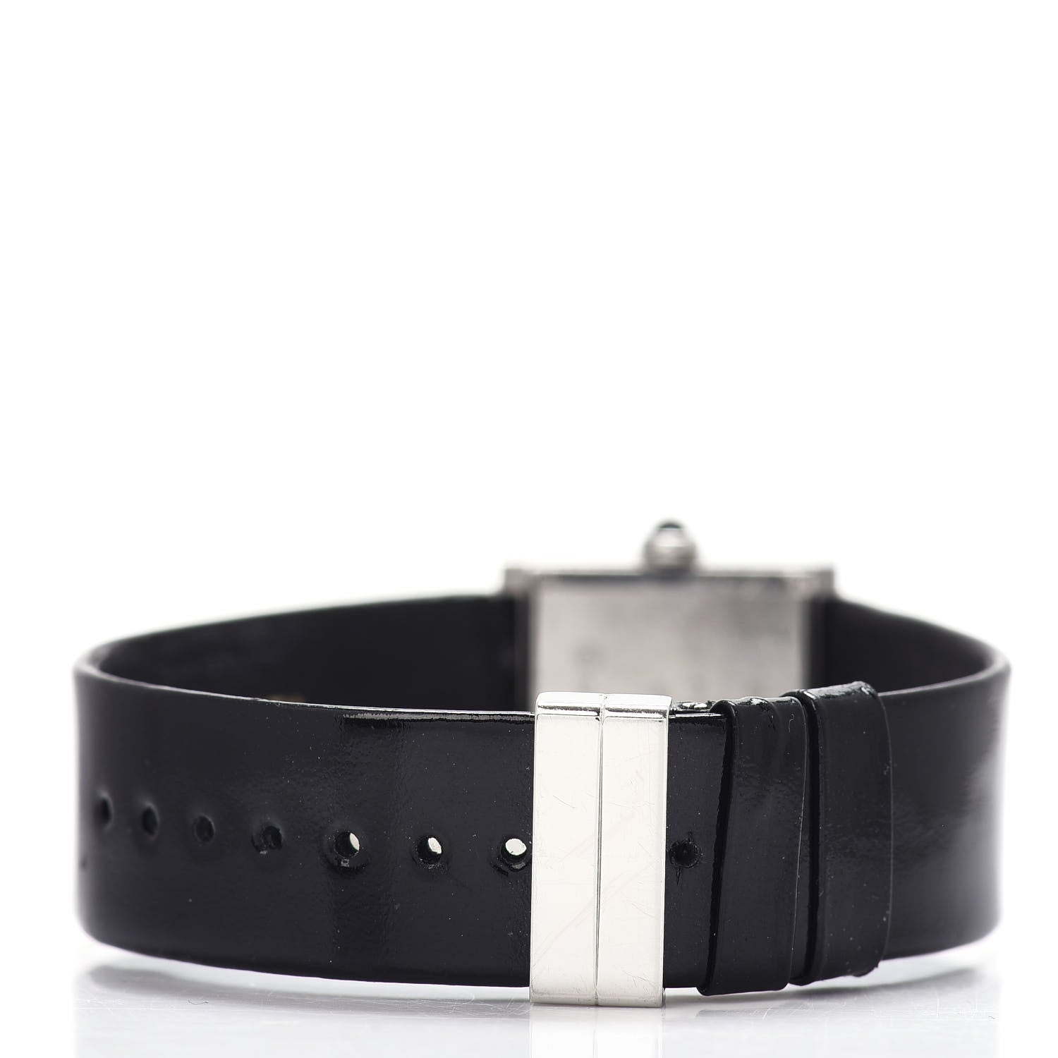 Chanel Stainless Steel Patent Leather Diamond 23mm Mademoiselle Quartz Watch Black 3 of 4