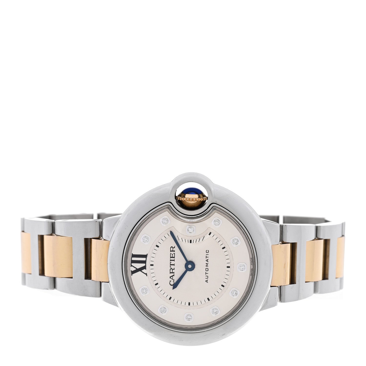 Cartier Stainless Steel 18K Yellow Gold Diamond 33mm Ballon Bleu De Cartier Automatic Watch 2 of 4