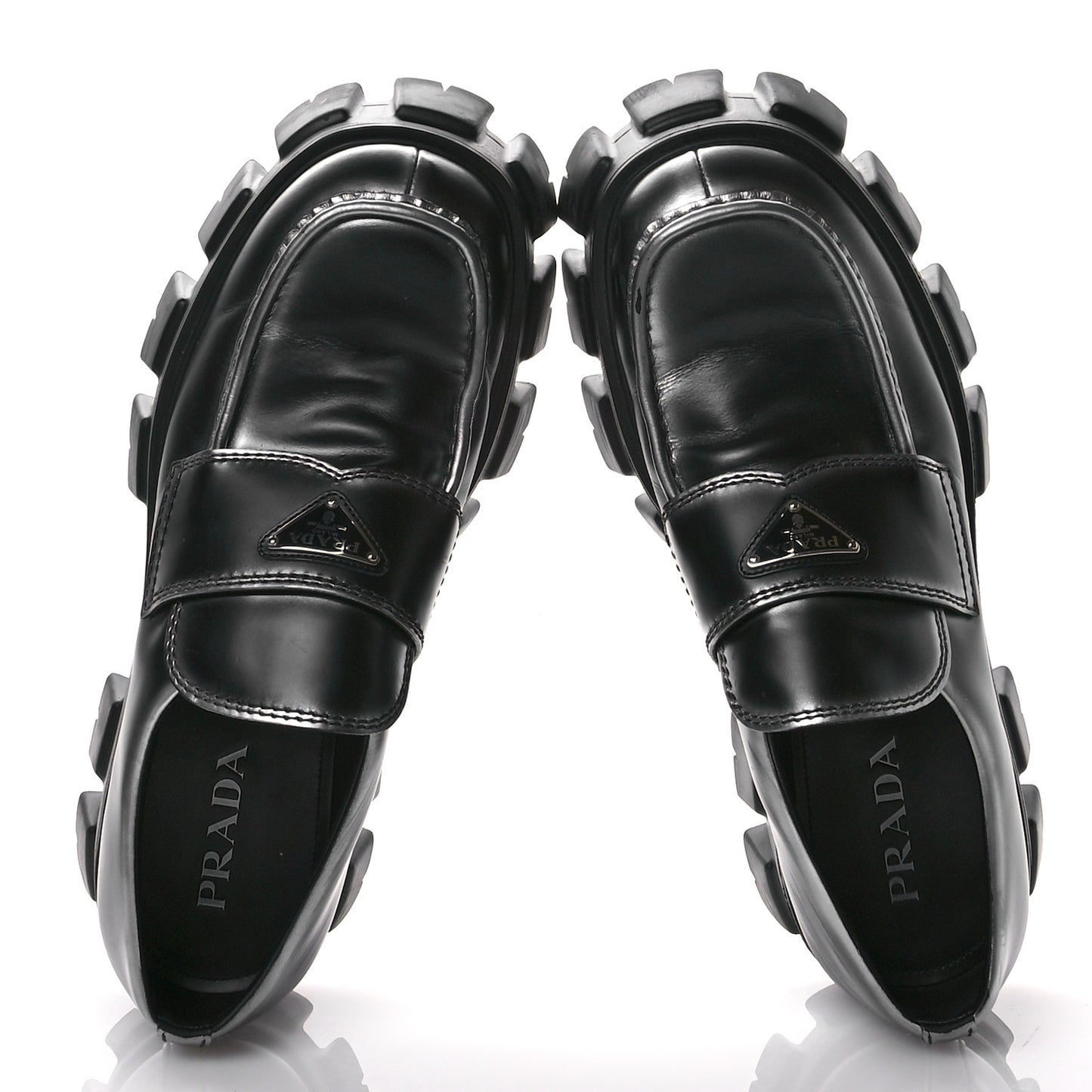 Spazzolato Rois Metal Triangle Logo Mens Monolith 60mm Loafers 11 Black Argento