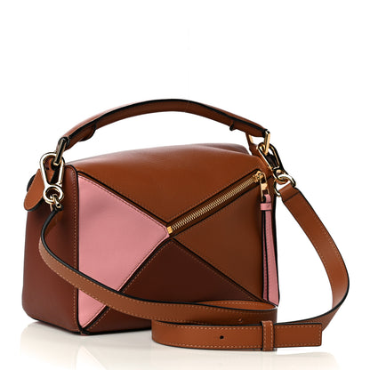 Loewe Calfskin Small Puzzle Bag Tan Medium Pink 3 of 14