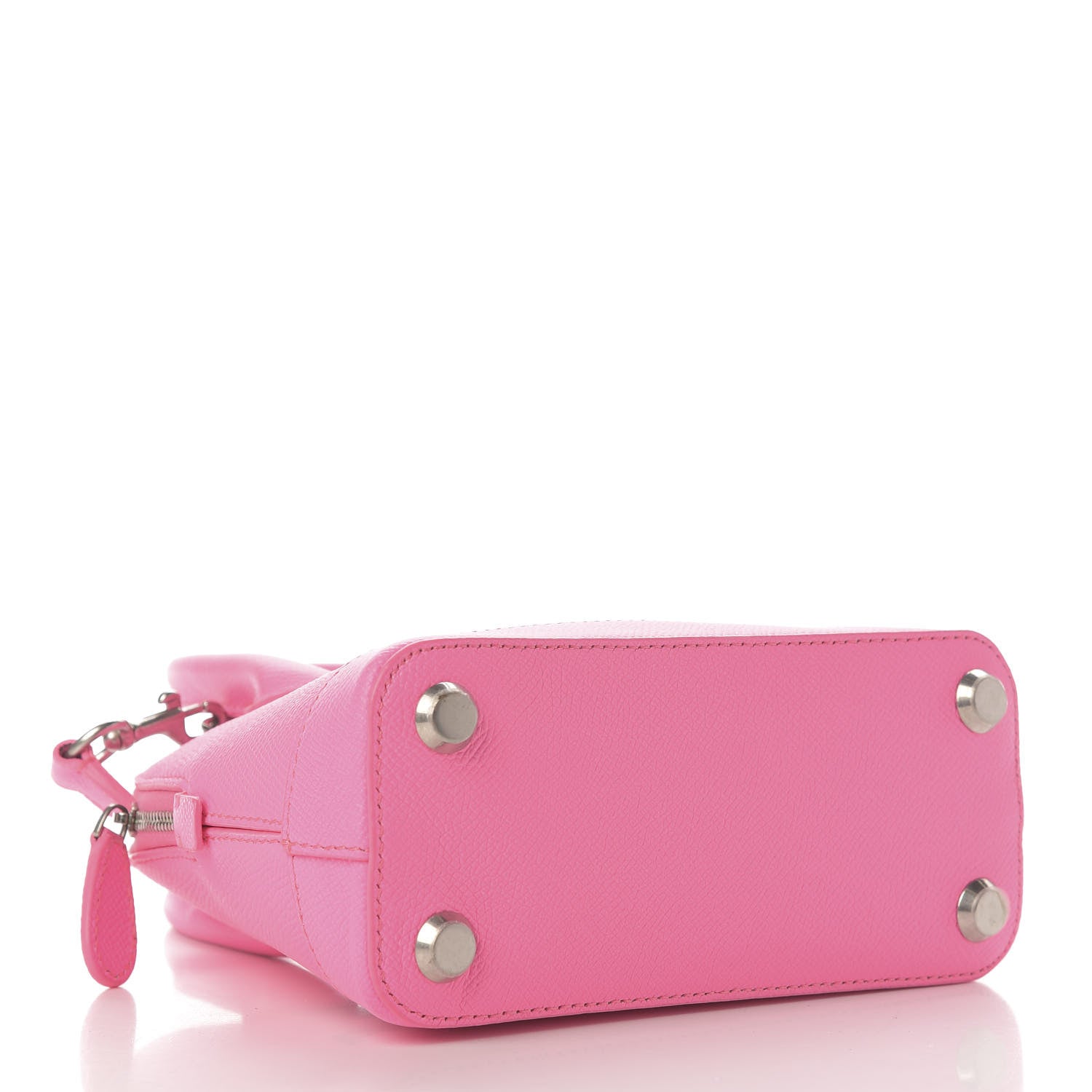 Balenciaga Signature Grained Calfskin Logo XXS Ville Top Handle Bag Acid Pink Black 4 of 9