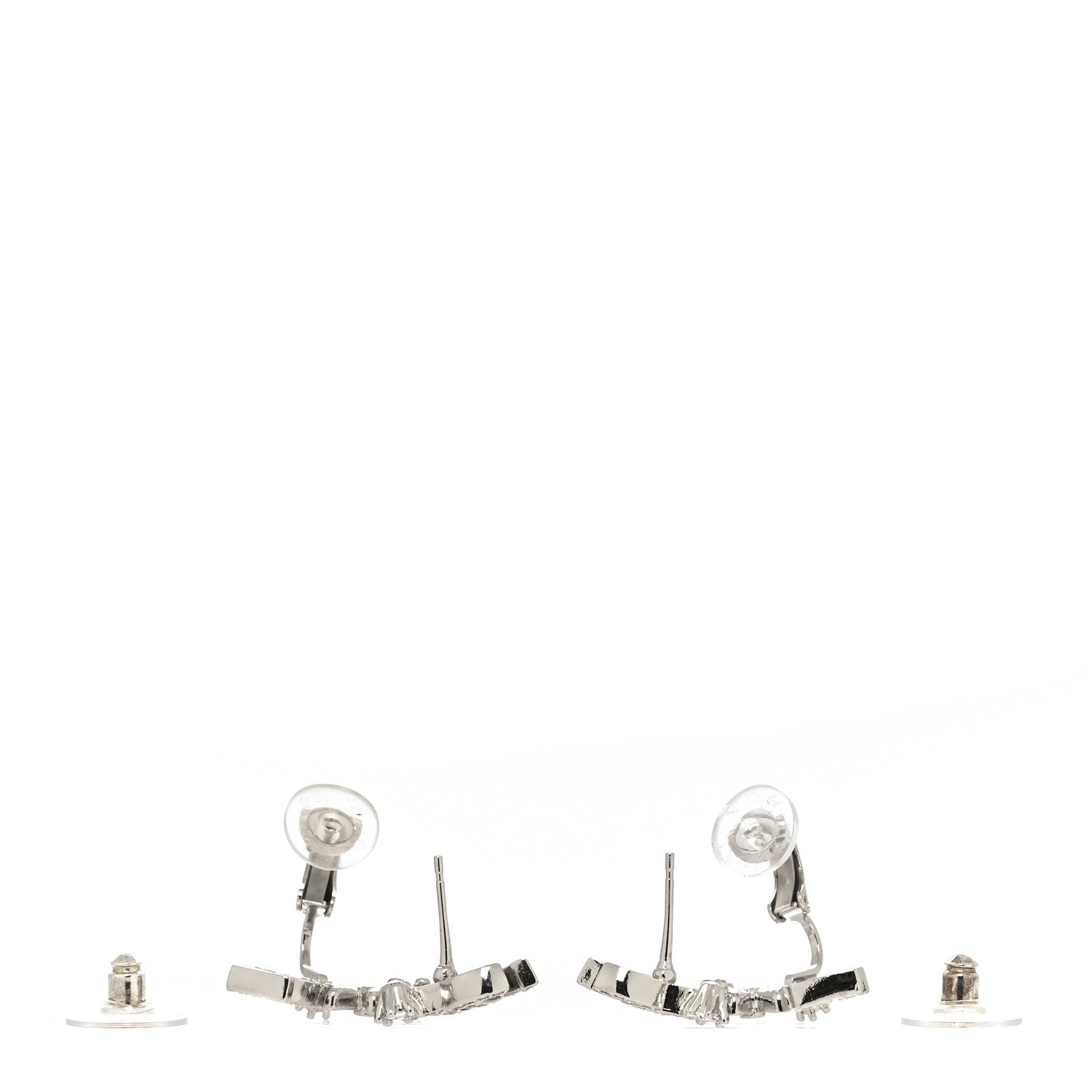 Chanel Crystal Star 5 CC Earrings Silver 3 of 4