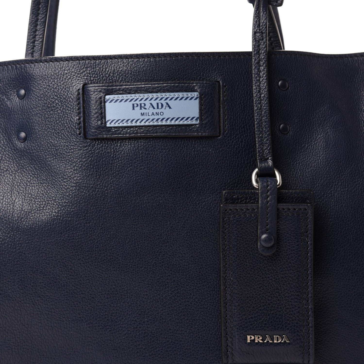 Prada Glace Calf Etiquette Tote Astrale Inchiostro 10 of 10