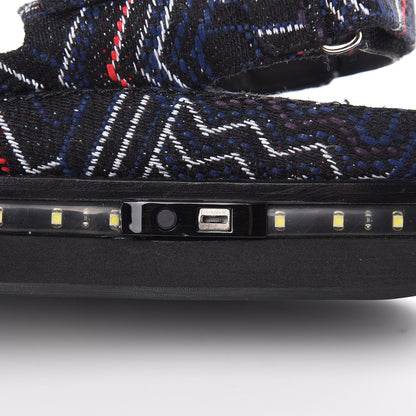 Chanel Tweed Lambskin Light Up LED Flat Sandals 36 Black Navy Red 9 of 11