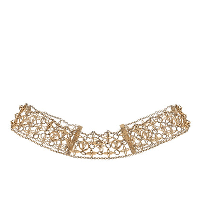 Louis Vuitton LOUIS VUITTON Filigram Choker Necklace Gold 1 of 4