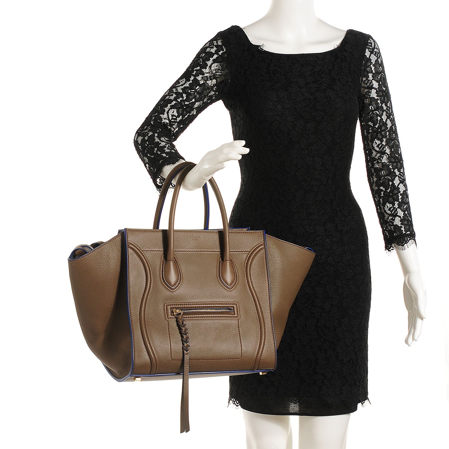 Celine Supple Calfskin Medium Phantom Luggage Khaki 2 of 10
