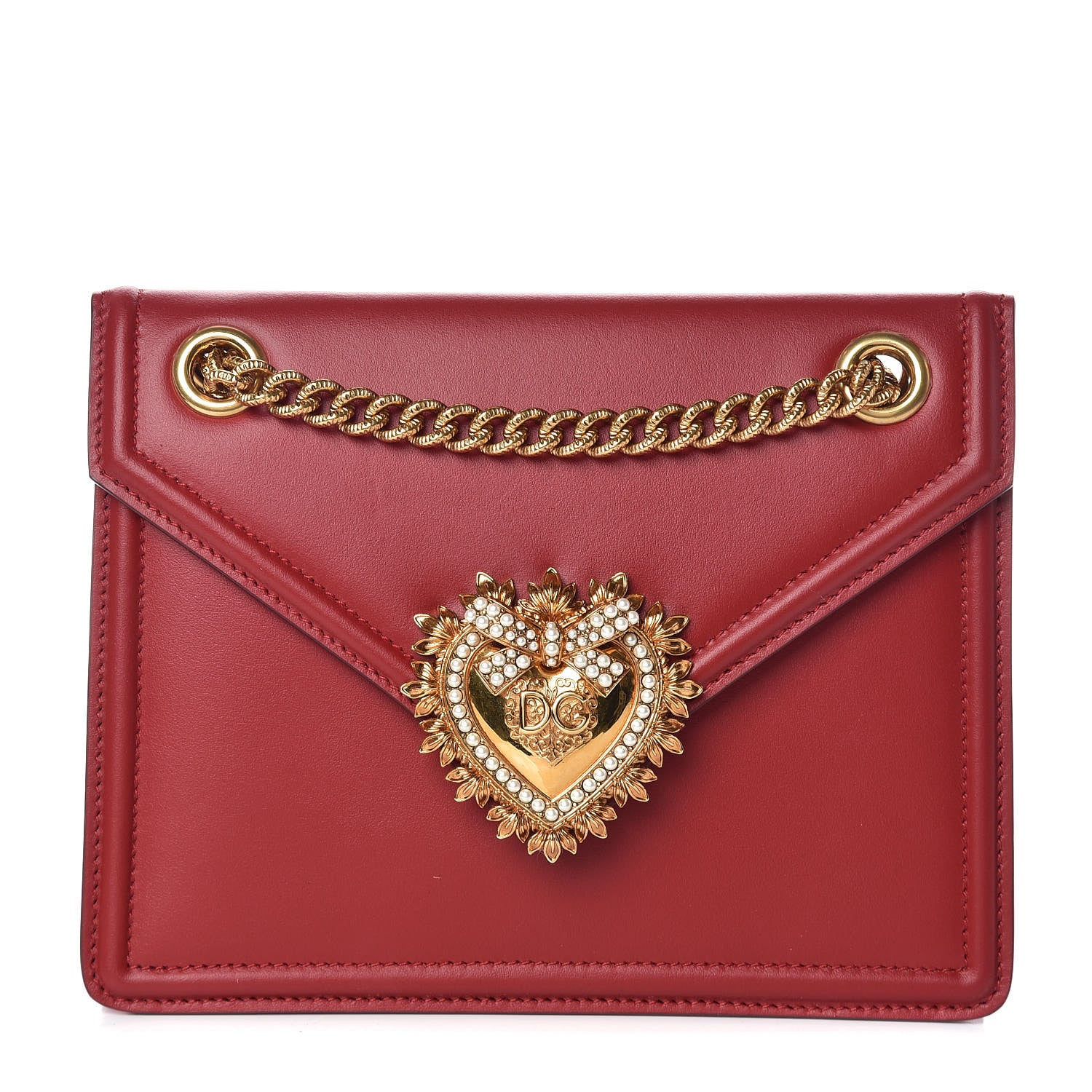 Dolce & Gabbana Smooth Calfskin Medium Devotion Crossbody Bag Poppy Red 1 of 8