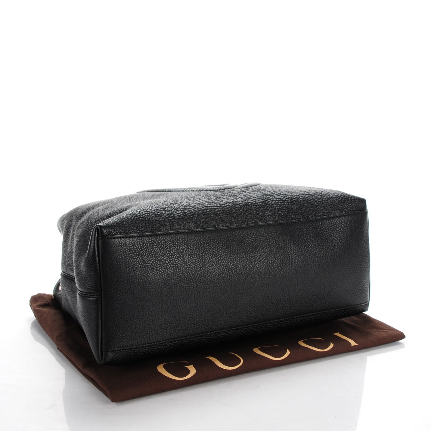 Gucci Pebbled Calfskin Medium Soho Chain Shoulder Bag Black 4 of 7