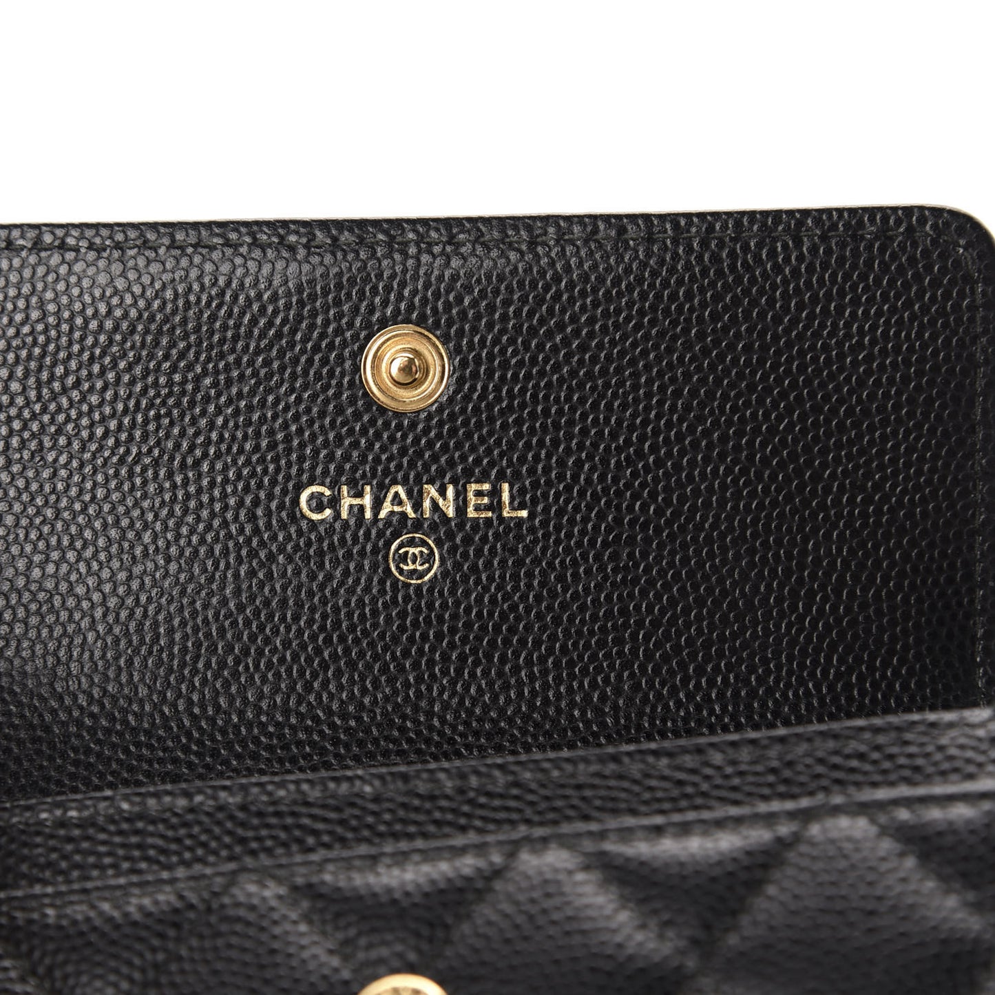 Caviar Quilted Boy Flap Card Holder Black