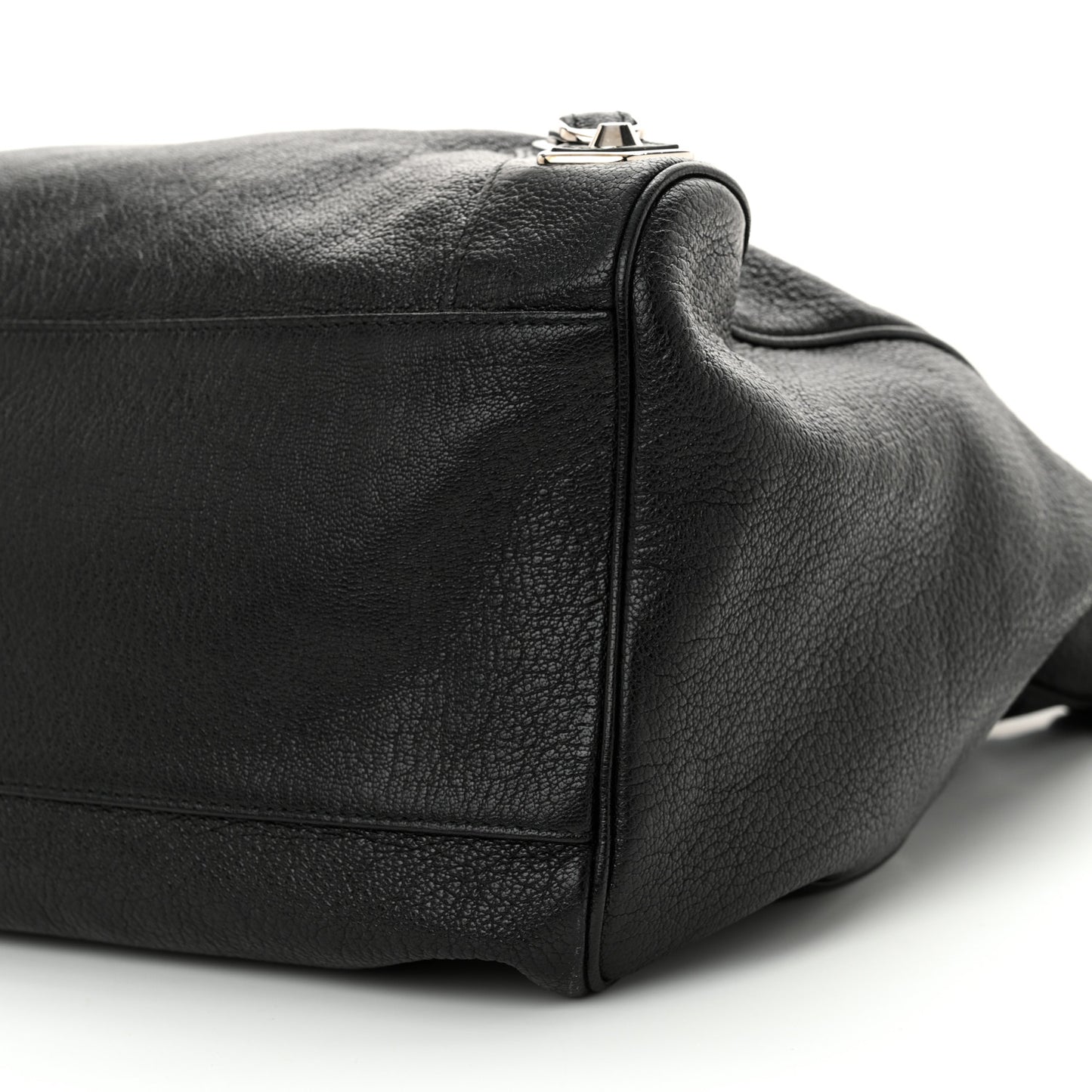 Chevre Silver Metallic Edge Hardware Velo Black