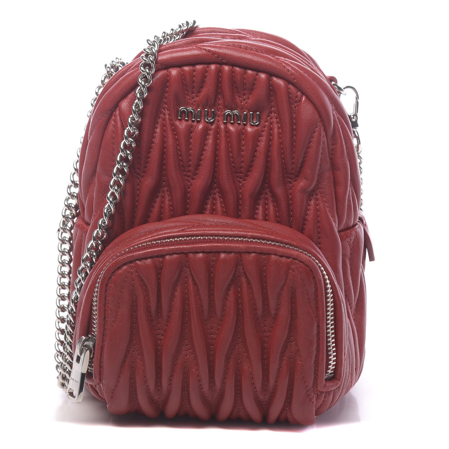 Nappa Matelasse Lux Mini Backpack Rosso
