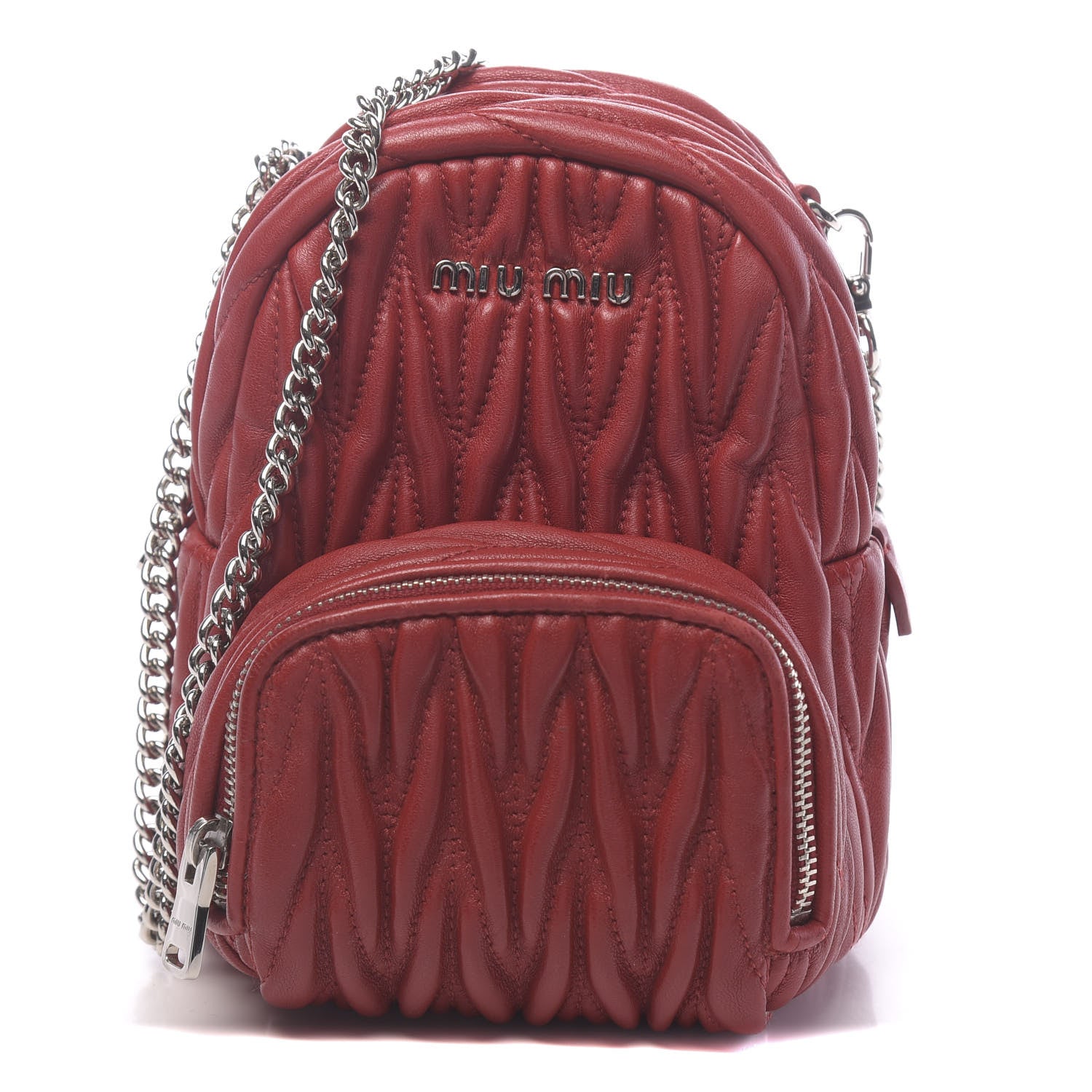 Miu Miu Nappa Matelasse Lux Mini Backpack Rosso 1 of 15