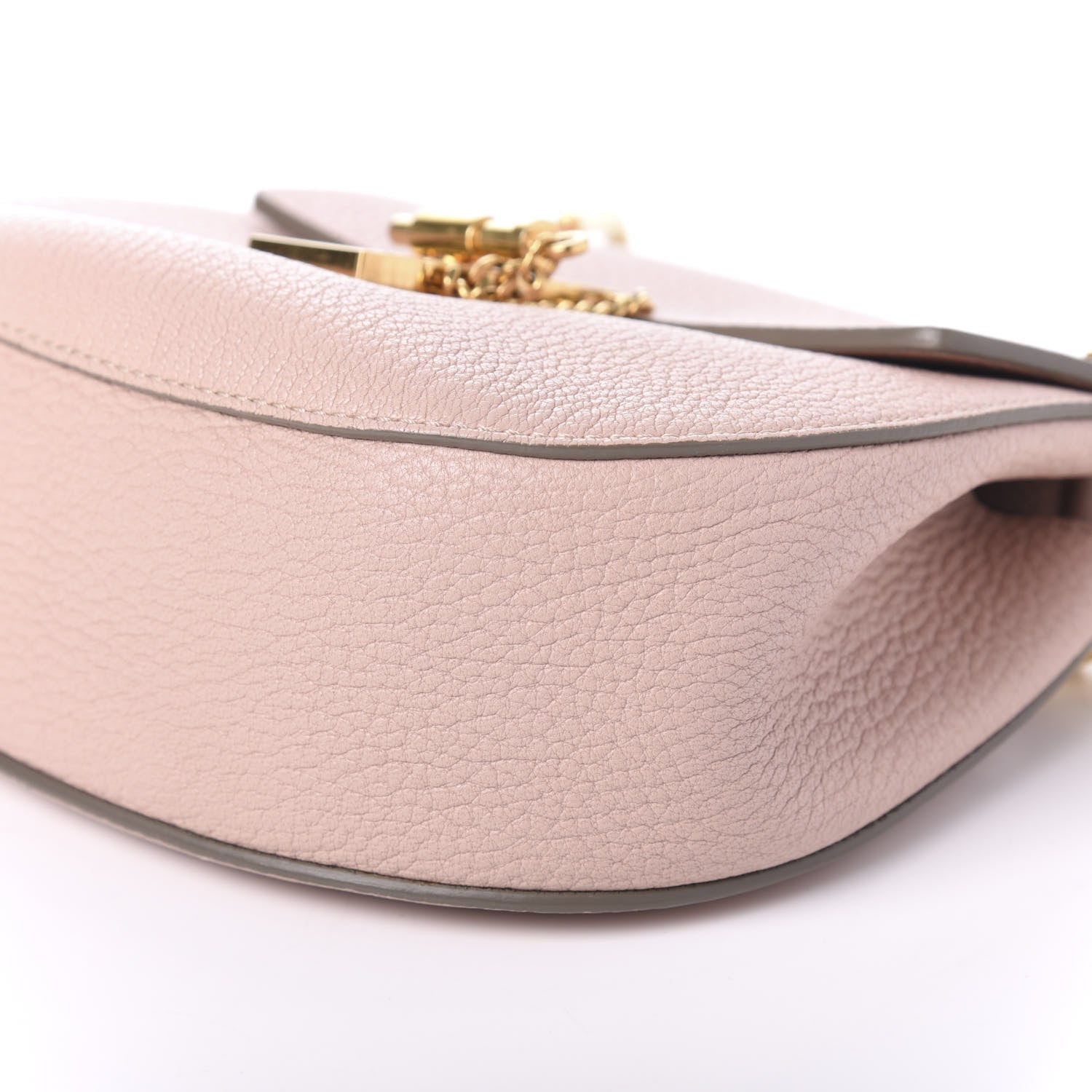 Chloe Grained Lambskin Mini Drew Shoulder Bag Cement Pink 7 of 8
