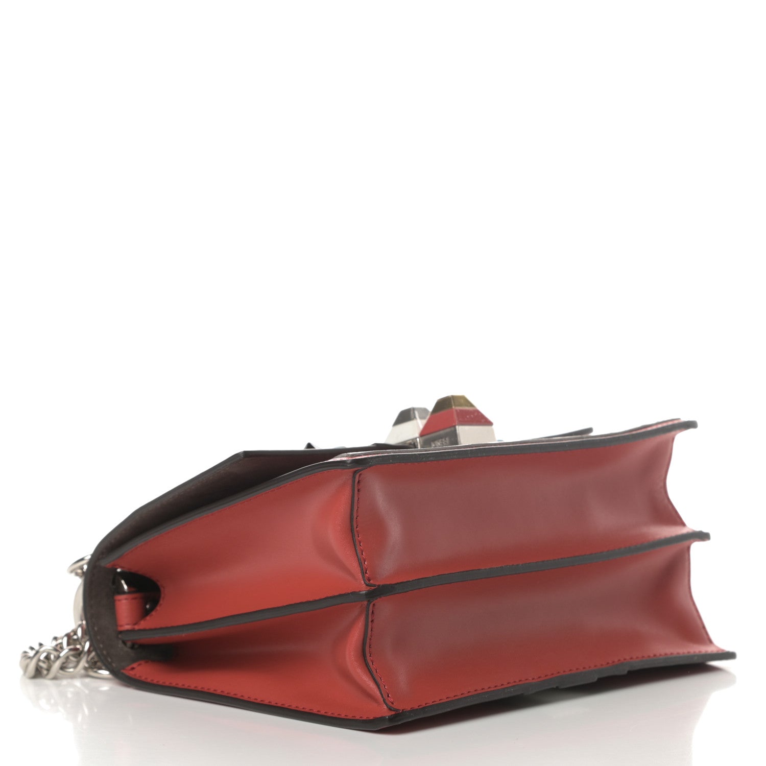 Fendi Vitello Liberty Lucido Catalan Mirror Hypnoteyes Studded Small Kan I Shoulder Bag Bloody Mary Carbone Multicolor 5 of 11
