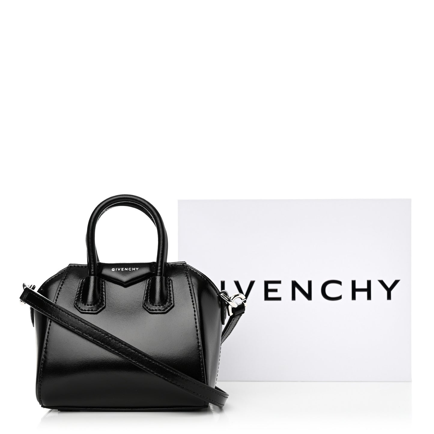 Shiny Lord Calfskin Micro Antigona Black