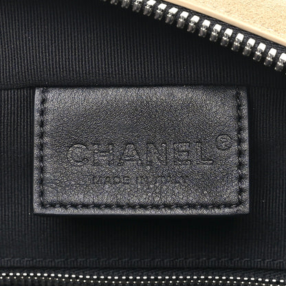 Chanel Suede Calfskin Large Zipped Pouch Beige 6 of 10
