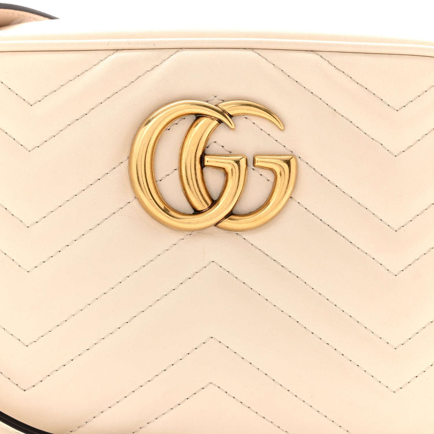 Gucci Calfskin Matelasse Small GG Marmont Chain Shoulder Bag White 8 of 11
