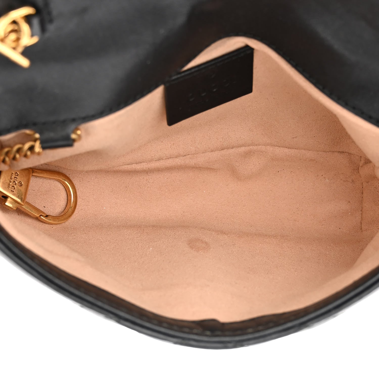 Gucci Calfskin Matelasse Super Mini GG Marmont Shoulder Bag Black 5 of 12