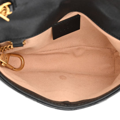 Gucci Calfskin Matelasse Super Mini GG Marmont Shoulder Bag Black 5 of 12