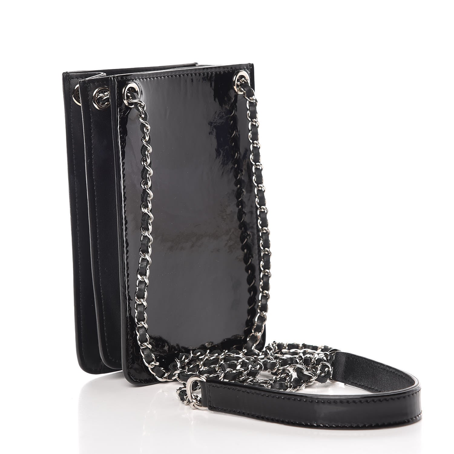 Chanel Patent CC Phone Holder Crossbody Black 3 of 9