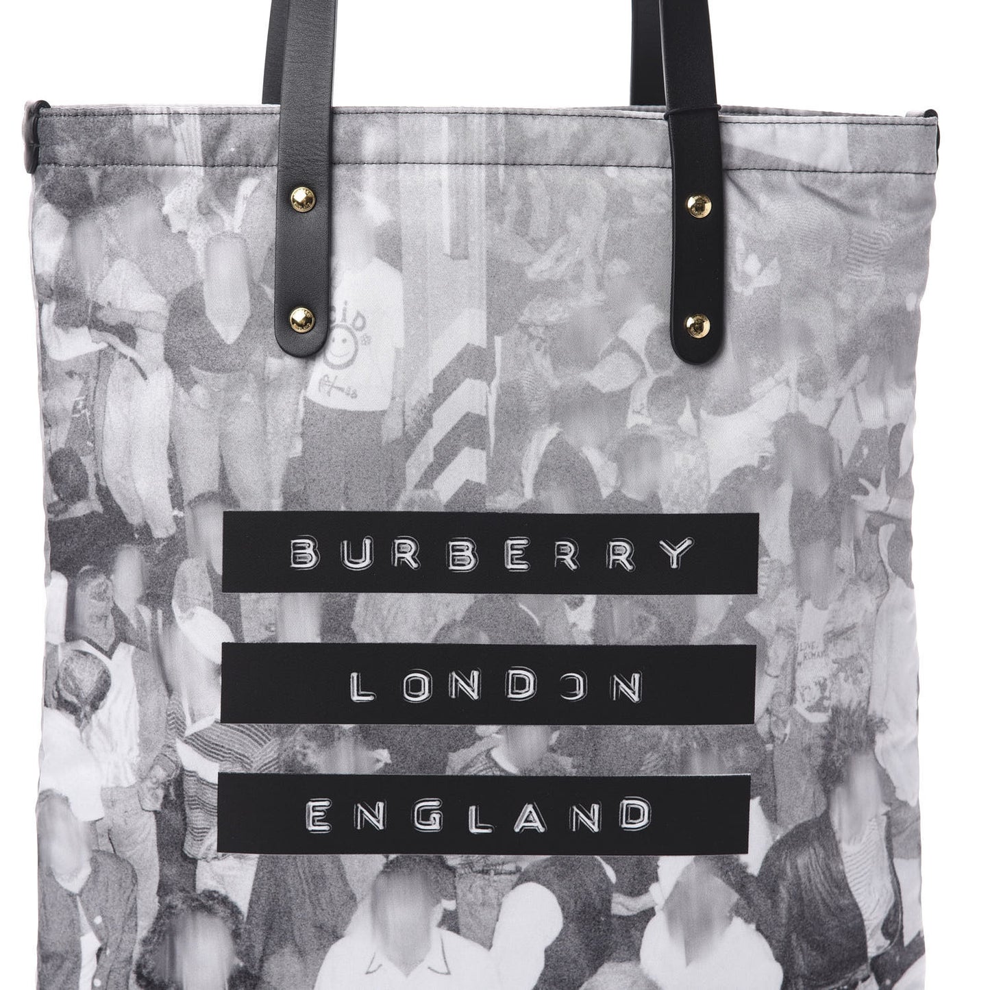 Nylon London Montage Print Flat Tote Bag Black