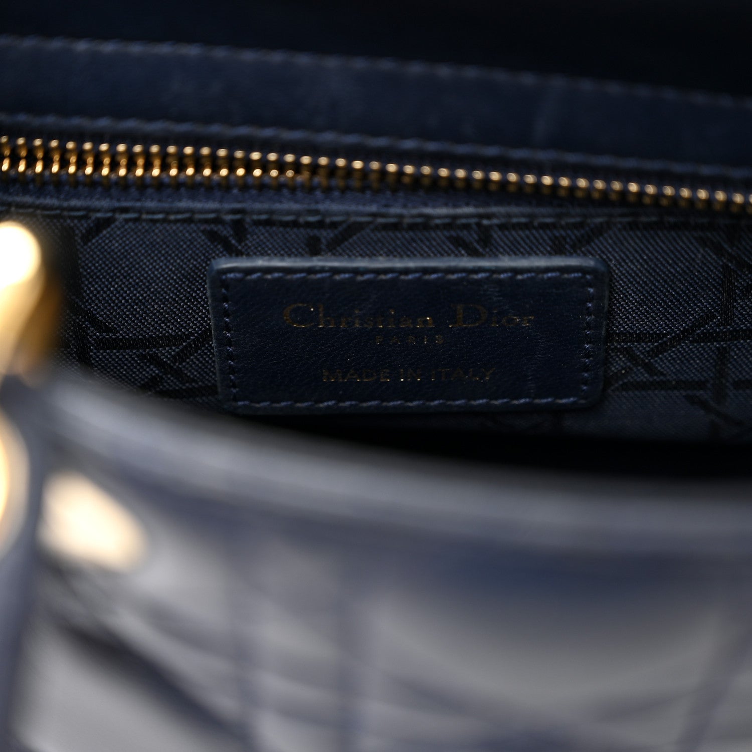 Christian Dior Lambskin Cannage Small Lucky Badges My Lady Dior Navy 6 of 10