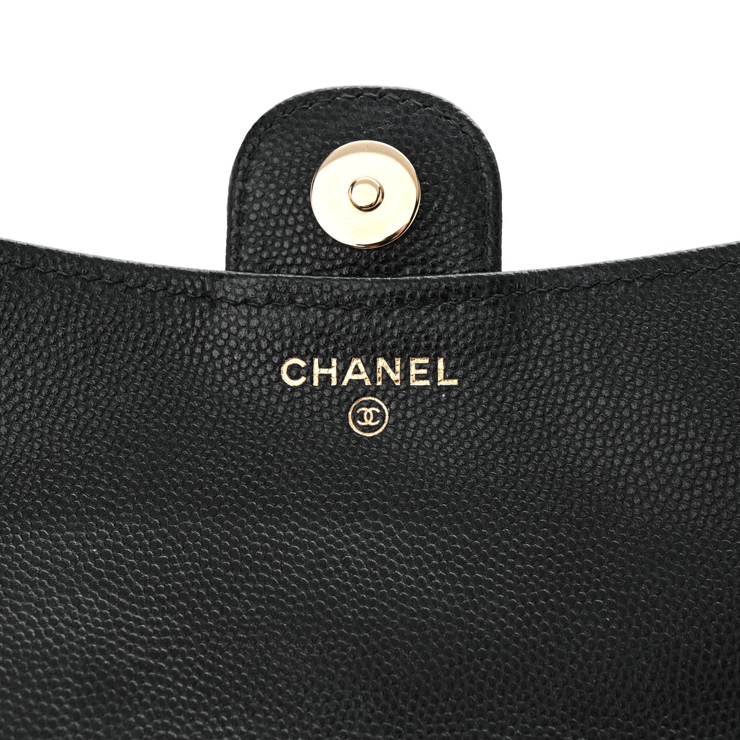 Caviar Quilted Flap Phone Holder With Chain Black