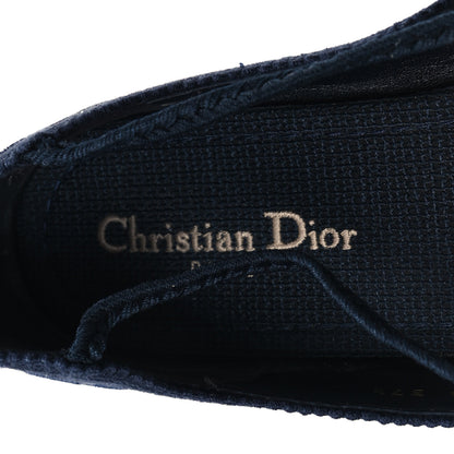 Christian Dior Velvet Oblique Poeme Laced Ballerina Flats 37.5 Deep Blue 9 of 9