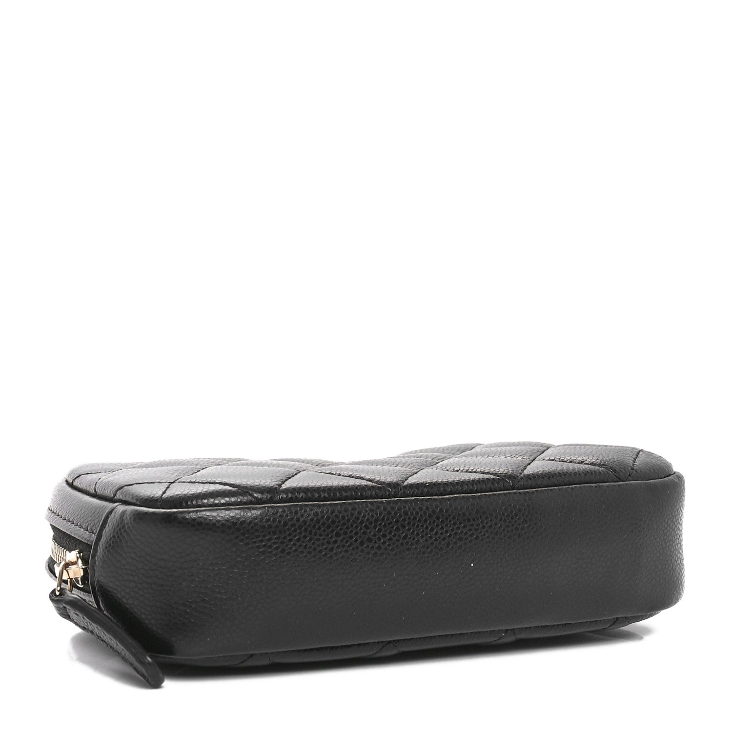 Chanel Caviar Quilted Small Curvy Pouch Cosmetic Case Black 4 of 10