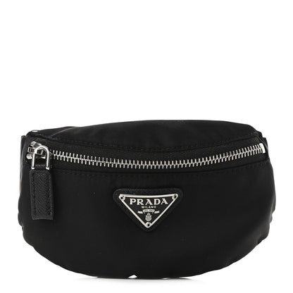 Prada Re-Nylon Travel Saffiano Metal Triangle Logo Mini Arm Pouch Black 1 of 9