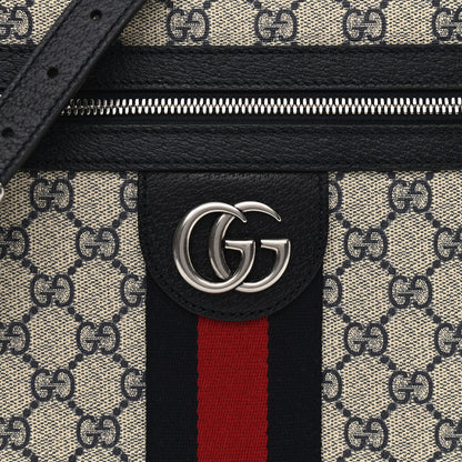 Gucci GG Supreme Monogram Textured Dollar Calfskin Web Small Ophidia Messenger Bag Beige Blue 8 of 11