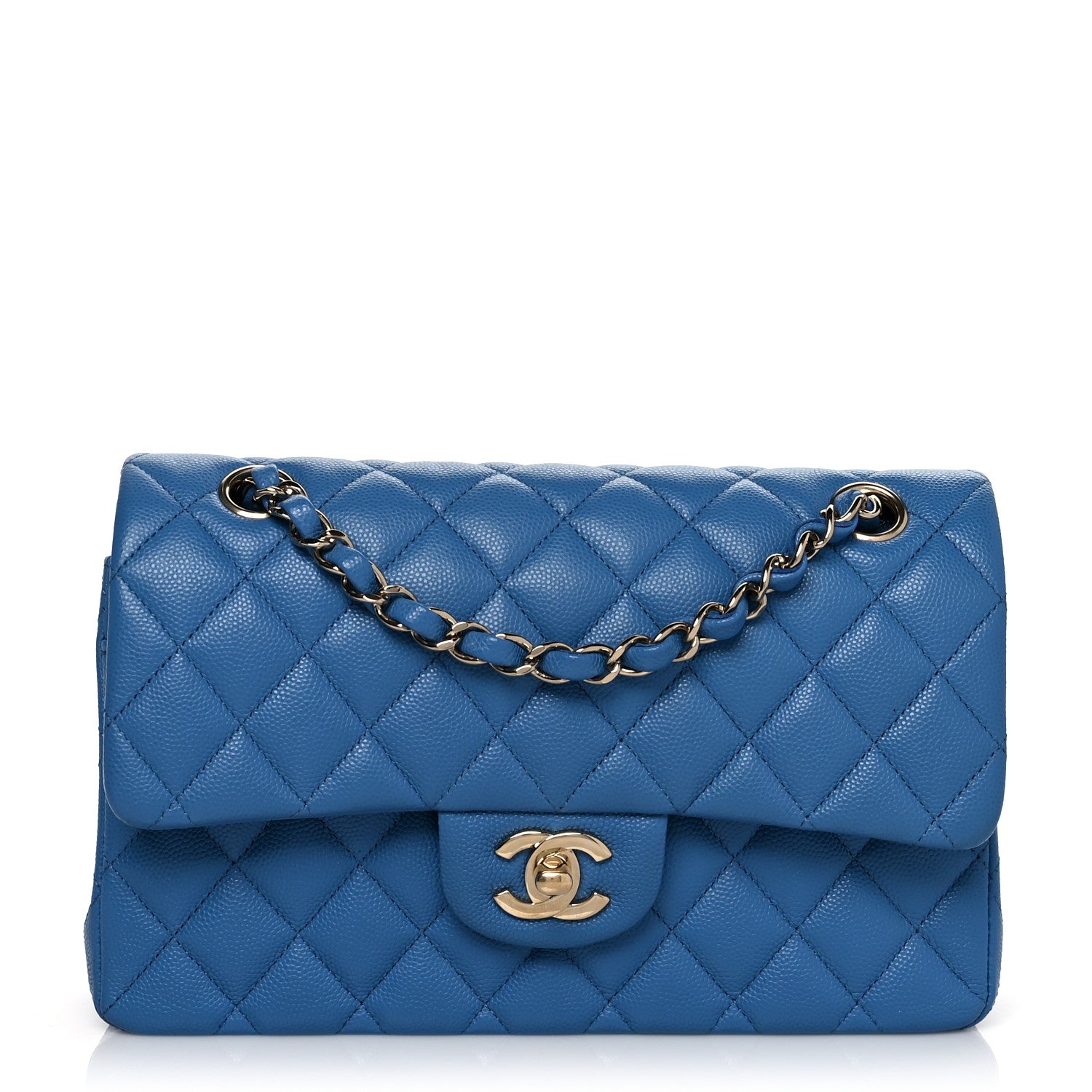 Chanel Caviar Quilted Small Double Flap Blue 1 of 11