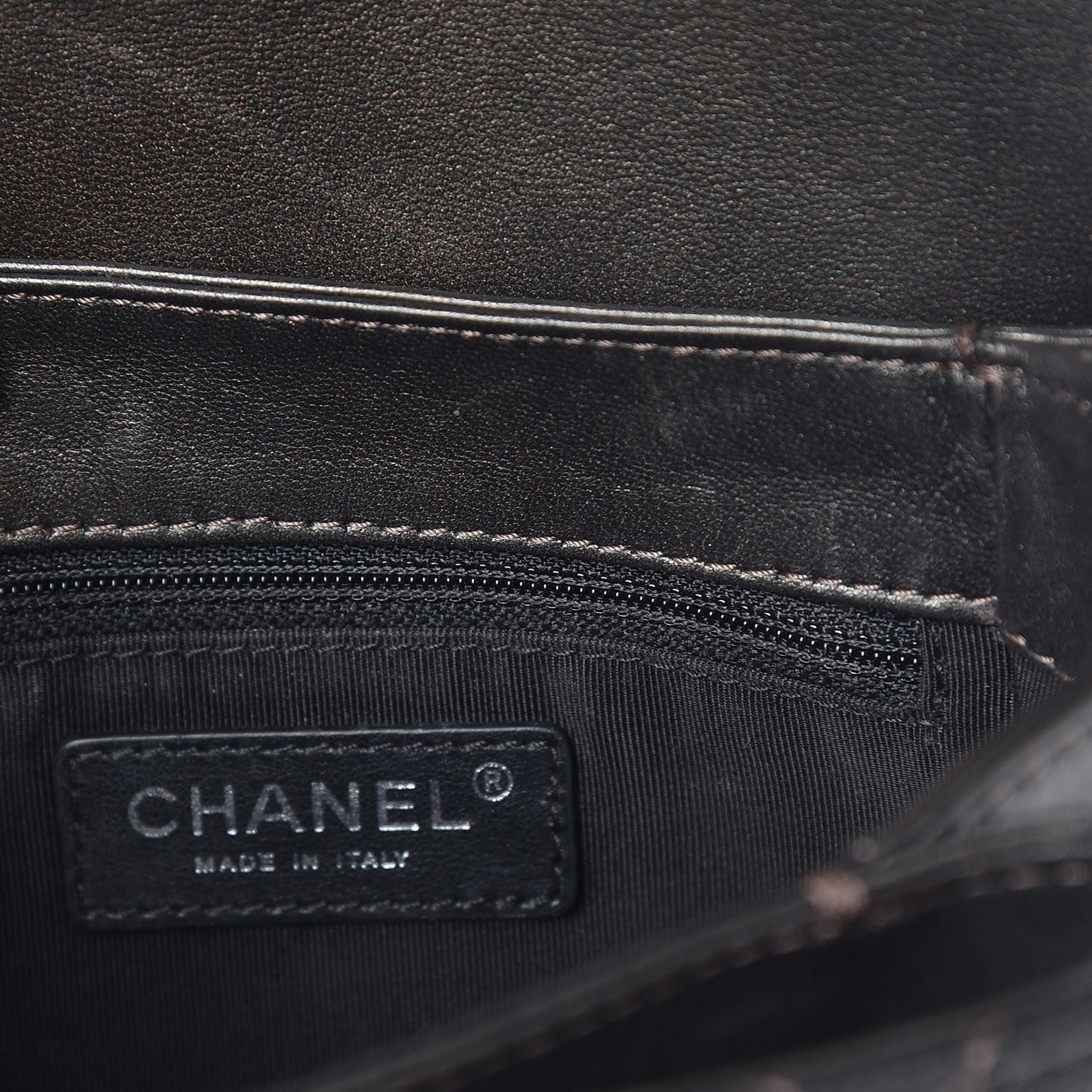 Metallic Goatskin Quilted Small Rock In Rome Flap Charcoal